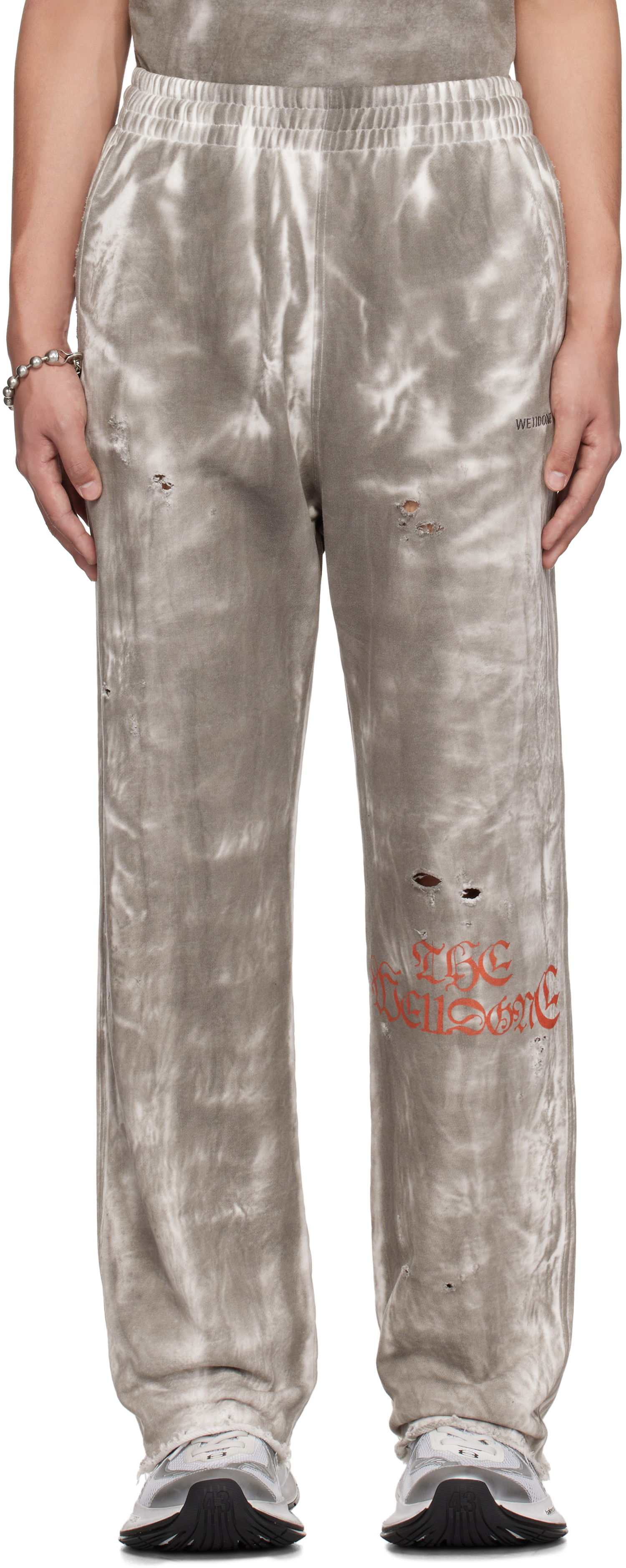 Спортни панталони We11done We11done Distressed Tie-Dye Sweatpants Сиво | WD-TA0-25-721-U-BK, 0
