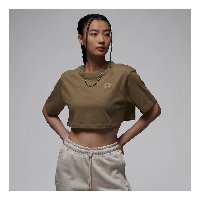 Съкратен топ Jordan Air Jordan Sport Cropped T-Shirt Кафяво | DZ3212-392