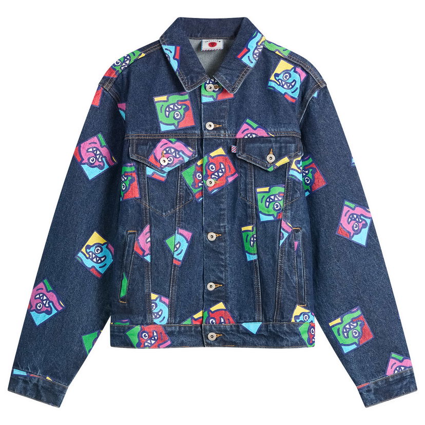 Яке BBC IceCream ICECREAM Running Dog Tile Trucker Jacket Синьо | ICD25374-IND