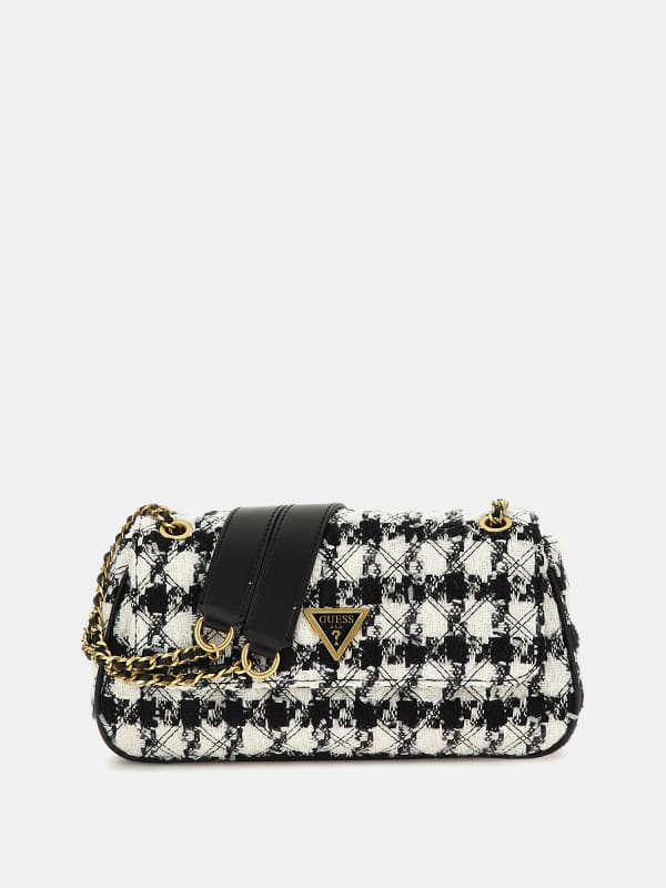 Чанта през рамо GUESS Giully Tweed Crossbody Bag Бяло | HWTW8748210, 0