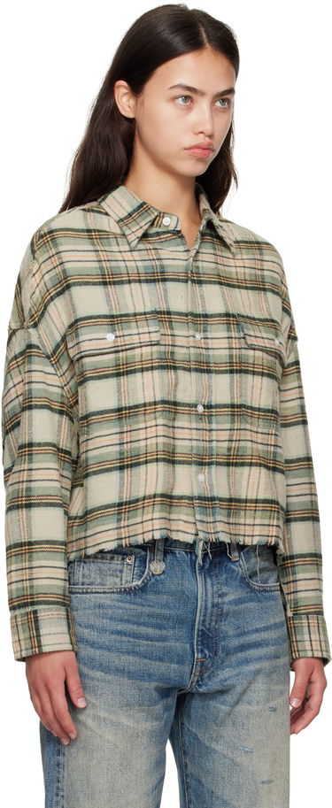 Риза R13 R13 Cropped Plaid Shirt Зелено | R13W7298-R558B, 1