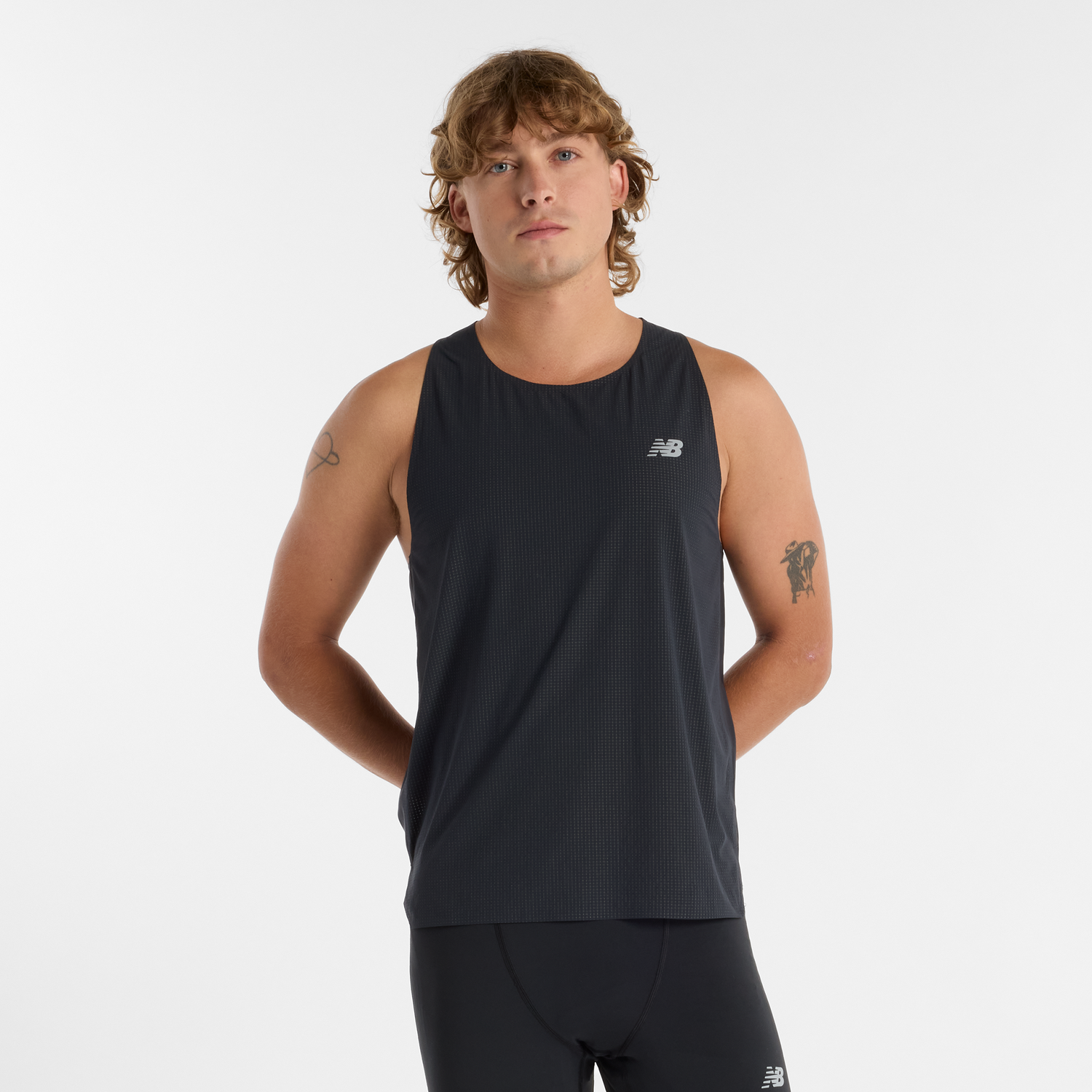 Потник New Balance Men's Running Singlet Черно | NBMT51205BK, 0