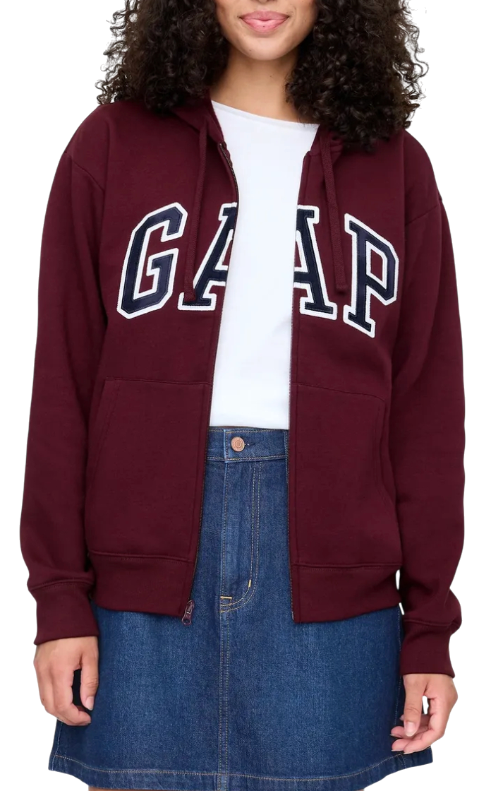 Суитчър GAP Full-Zip Logo Hoodie Бургунди | 678782-10