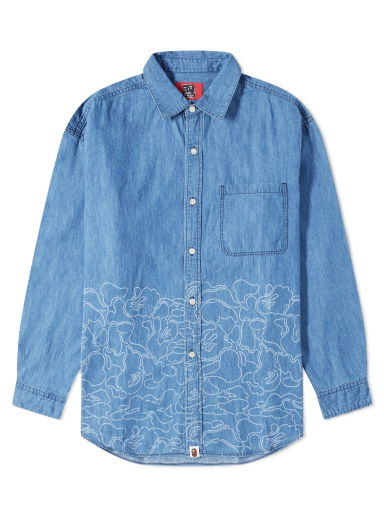 A Bathing Ape Men's 30th Anniversary Denim Shirt Light Indigo