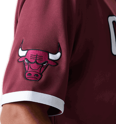 Риза New Era NBA Chicago Bulls Snap Button Short Sleeve Shirt Бургунди | 60684348-601, 4