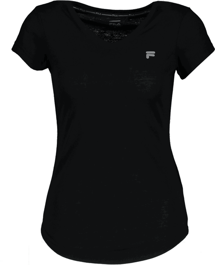 Тениска FILA Rostow Running Short Sleeve V-Neck T-Shirt Черно | faw0057-80009