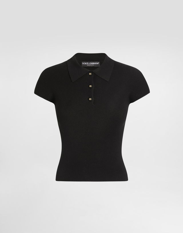 Dolce & Gabbana Women's Ribbed Viscose Polo Shirt