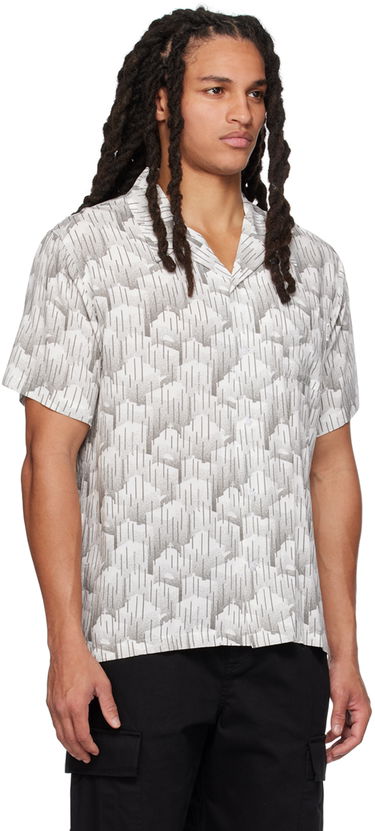 Риза BILLIONAIRE BOYS CLUB Billionaire Boys Club City Rain Short Sleeve Button-Up Shirt Бяло | B23127, 1