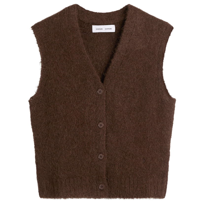Жилетка Samsoe Samsoe Sajeanne Hairy Knit Vest Top Кафяво | F25400034-191111TCX