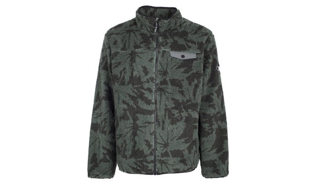 Insaneia Leaf Pattern Fleece Jacket
