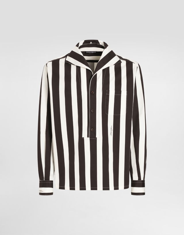 Dolce & Gabbana Striped Cotton Drill Long-Sleeved Shirt