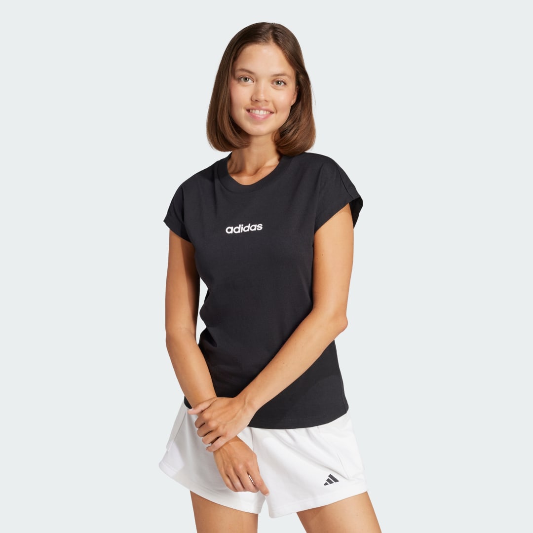Тениска adidas Performance Cotton T-Shirt Essentials Черно | JC8238, 0