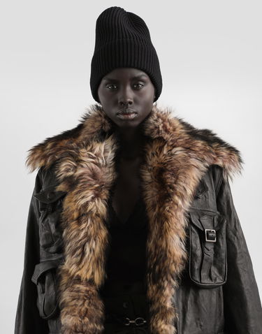 Яке Dolce & Gabbana Dolce & Gabbana Lambskin Multi-Pocket Fur Trim Jacket Черно | F9T59LHULYGN0000, 3