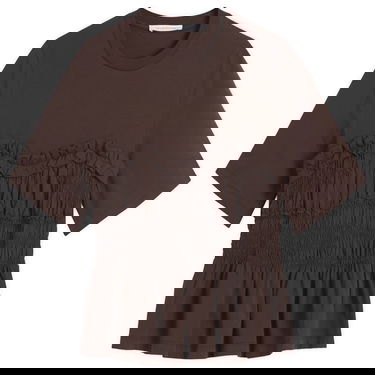 Тениска Cecilie Bahnsen Cecilie Bahnsen Vilde Smocked T-Shirt Кафяво | 225RTW19004, 1