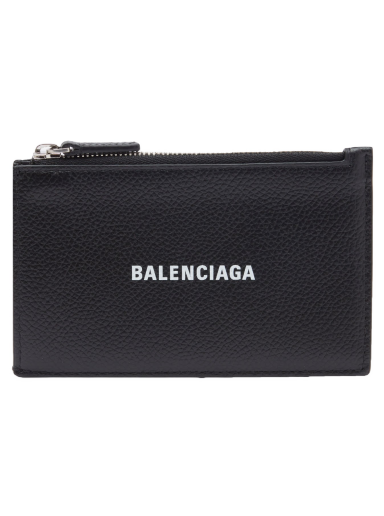 Портфейл Balenciaga Logo Zip Cardholder Black/White Черно | 640535-1IZI3-1090