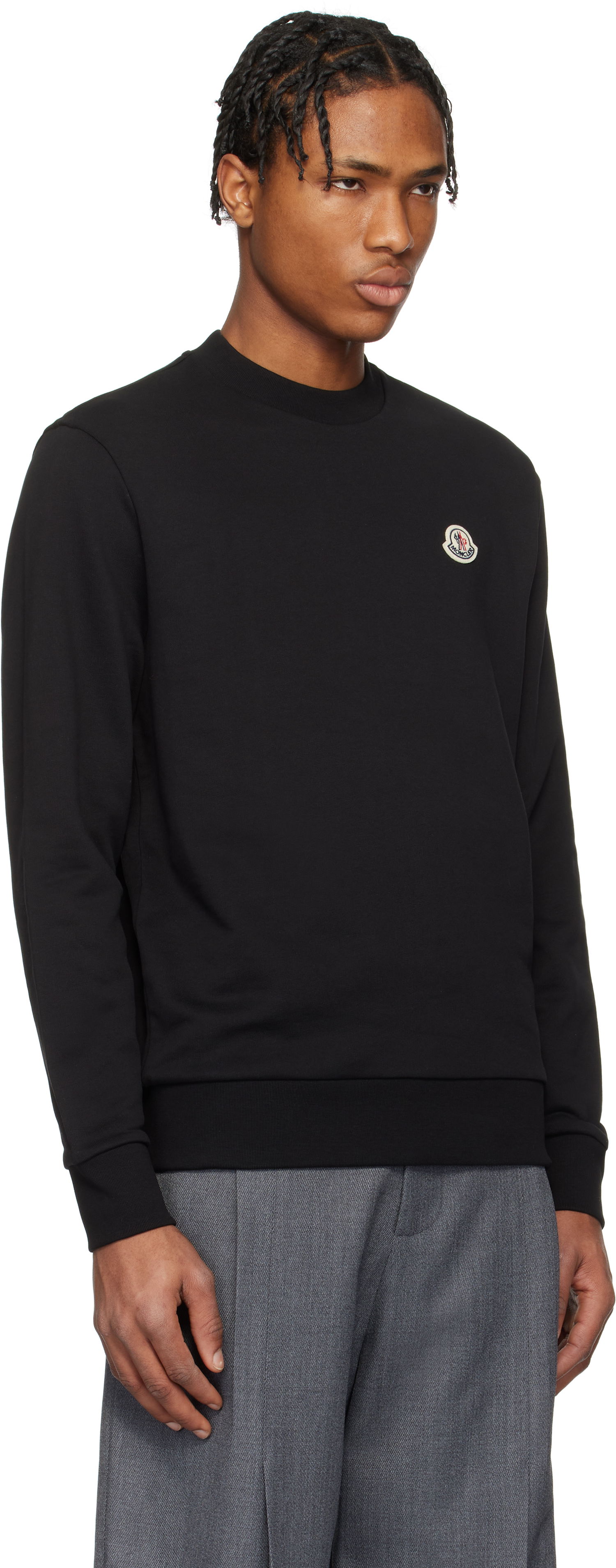 Пуловер Moncler Moncler Logo Patch Cotton Sweatshirt Черно | K10918G00073809KR, 1