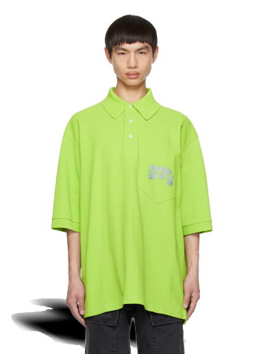 Поло тениска Acne Studios Embroidered Polo Tee Зелено | BL0326-