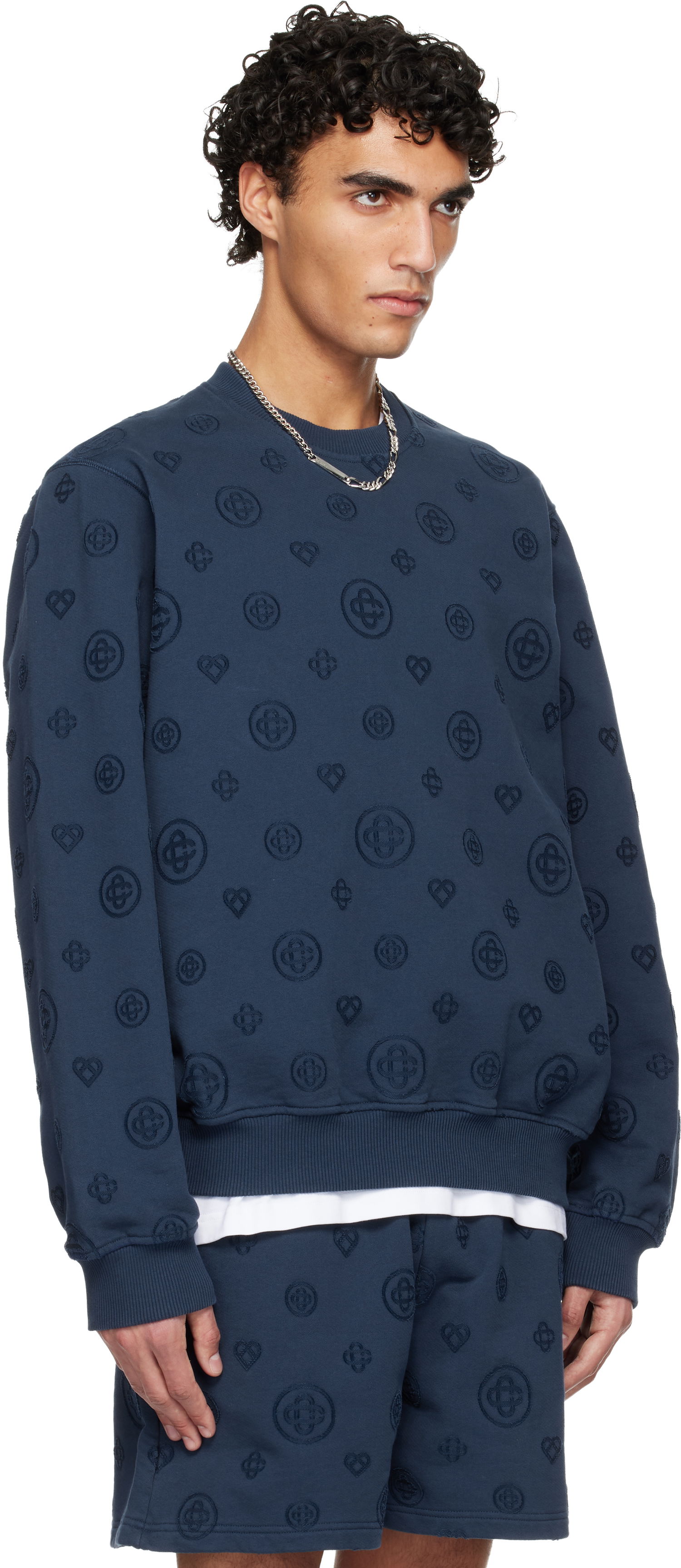 Суитчър Casablanca Casablanca Applique Monogram Sweatshirt Тъмно синьо | M-SP26-JTP-293-02, 1