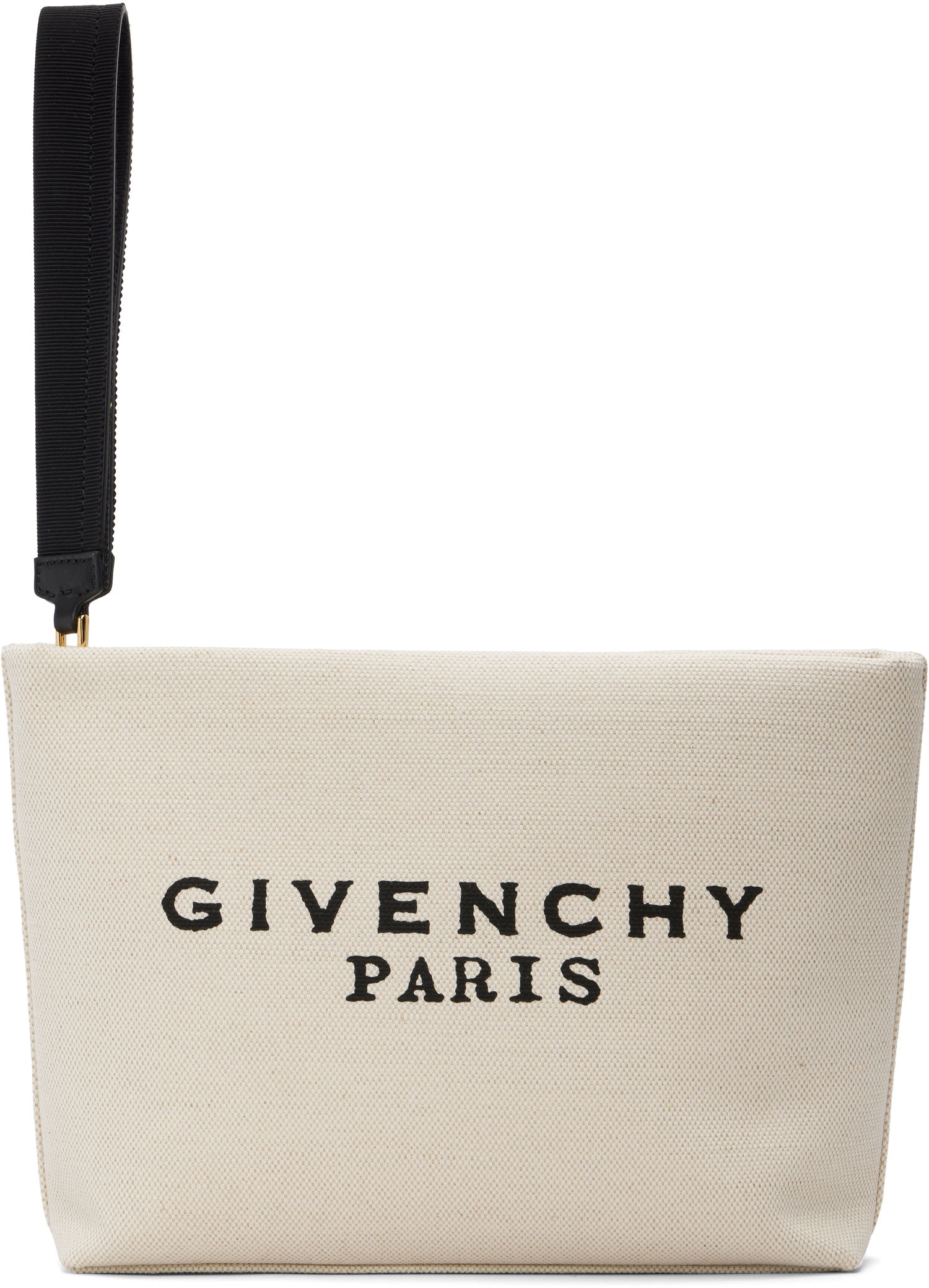 Портфейл Givenchy Canvas Pouch with Givenchy Paris Print and Wrist Strap Бежово | BB60PNB2C8255, 0