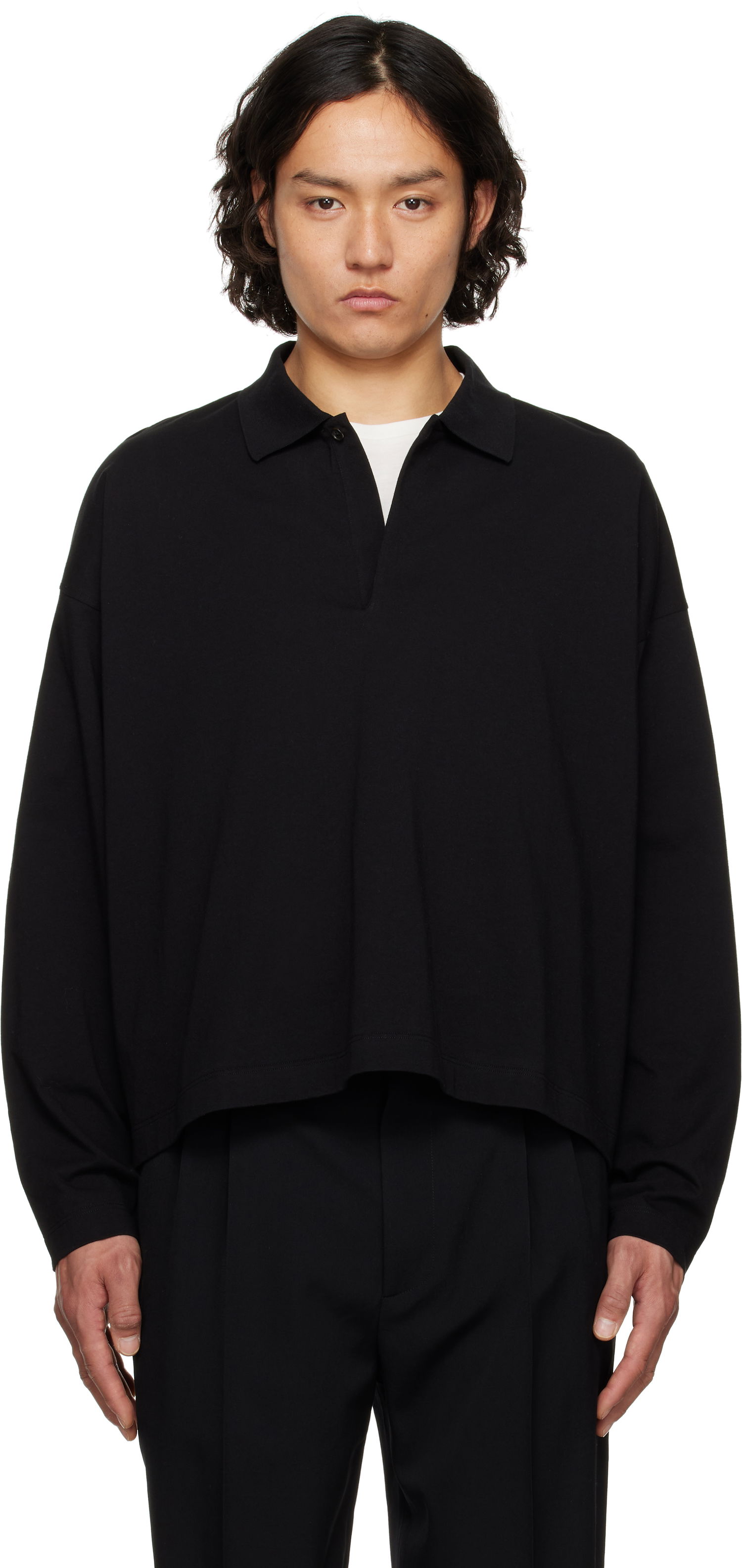 Поло тениска The Row The Row Bryson Cropped Polo Черно | 855-K643, 0