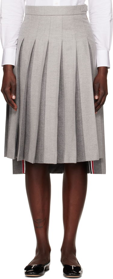Пола Thom Browne Wool Flannel Pleated Midi Skirt Сиво | FGC441A-F0580, 0