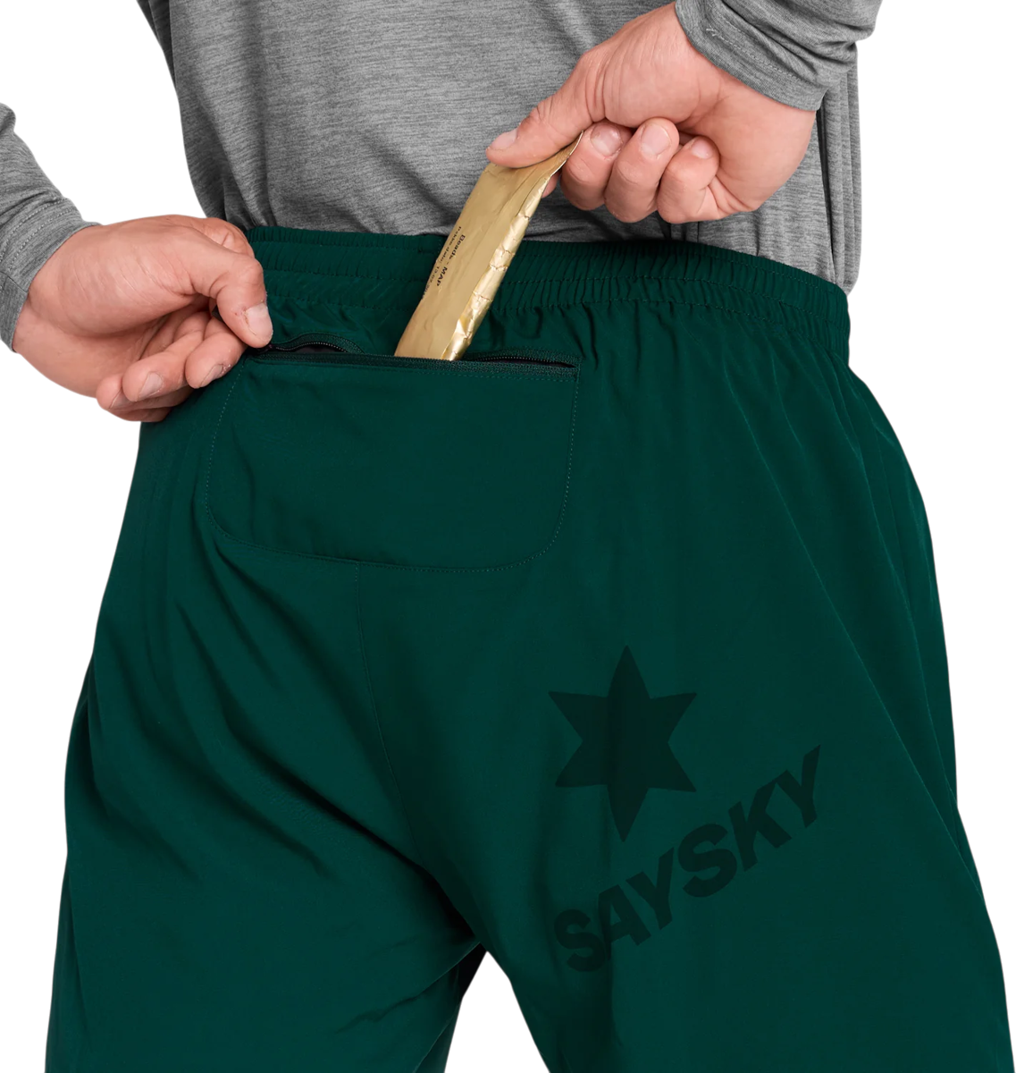 Къси панталони Saysky Saysky Pace 5" Running Shorts Зелено | omrsh21c317-omrsh21c317, 1