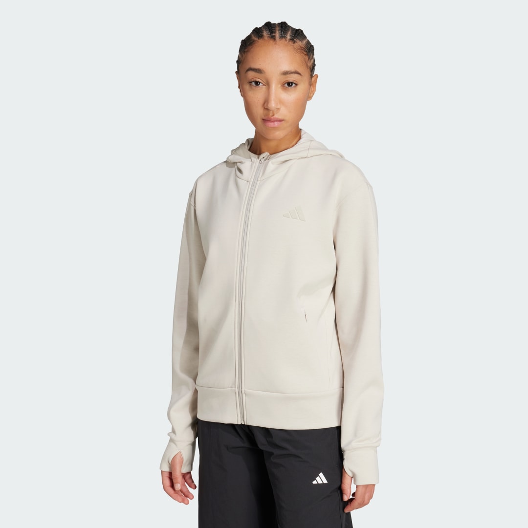 Суитчър adidas Performance Designed 4 Training Full-Zip Hoodie Бежово | JX7318, 0