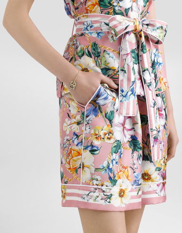 Пижама Dolce & Gabbana Dolce & Gabbana Floral-Print Silk Pajama Shorts Розово | FTAM7THI1W4HF5JC, 3