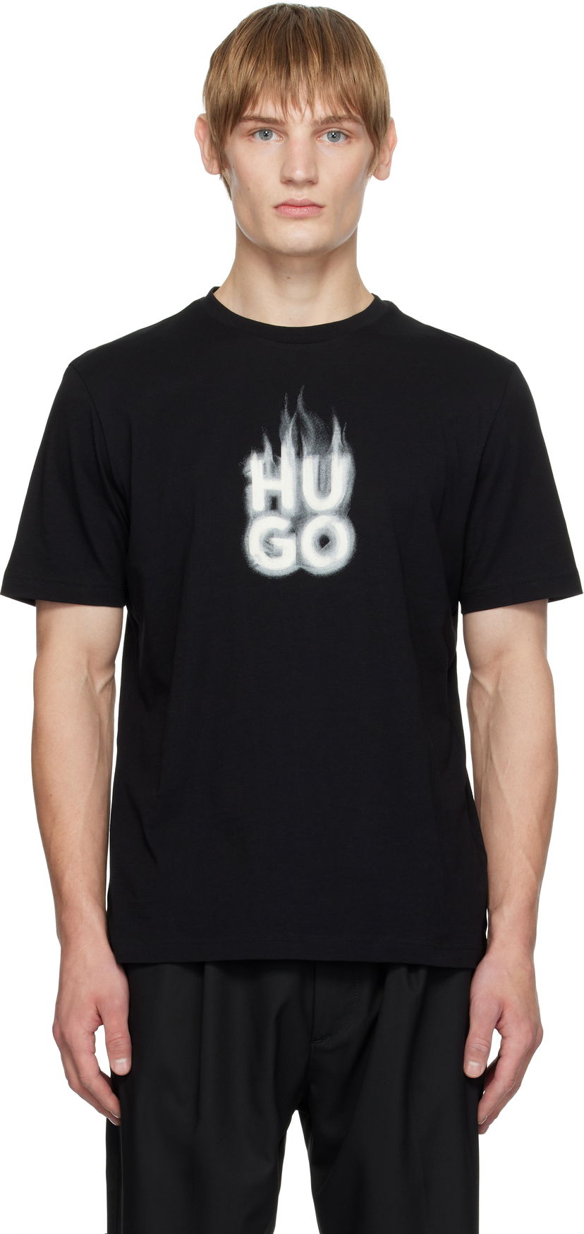 Тениска BOSS Flame Logo Black T-Shirt Черно | 50535363