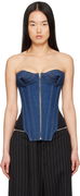 Jean Paul Gaultier 'The Bi-Material' Denim Corset Top
