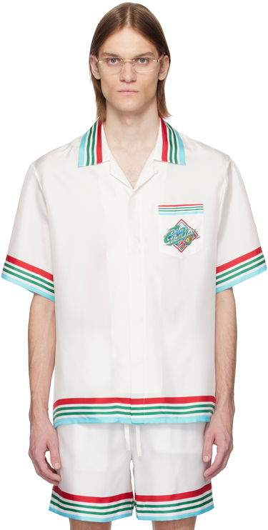 Риза Casablanca Casablanca 'Casa Way' Silk Resort Shirt Бяло | U-MS25-SH-003-06, 0