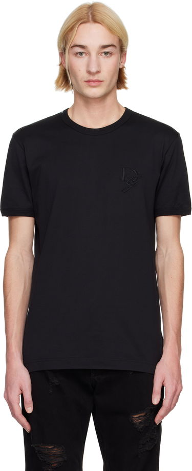 Тениска Dolce & Gabbana Dolce&Gabbana Jersey Round Neck T-Shirt Черно | G8RN8ZG7N4Q, 0