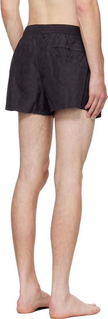 Бански Balmain Balmain Leopard Swim Shorts Черно | BWB711710, 2