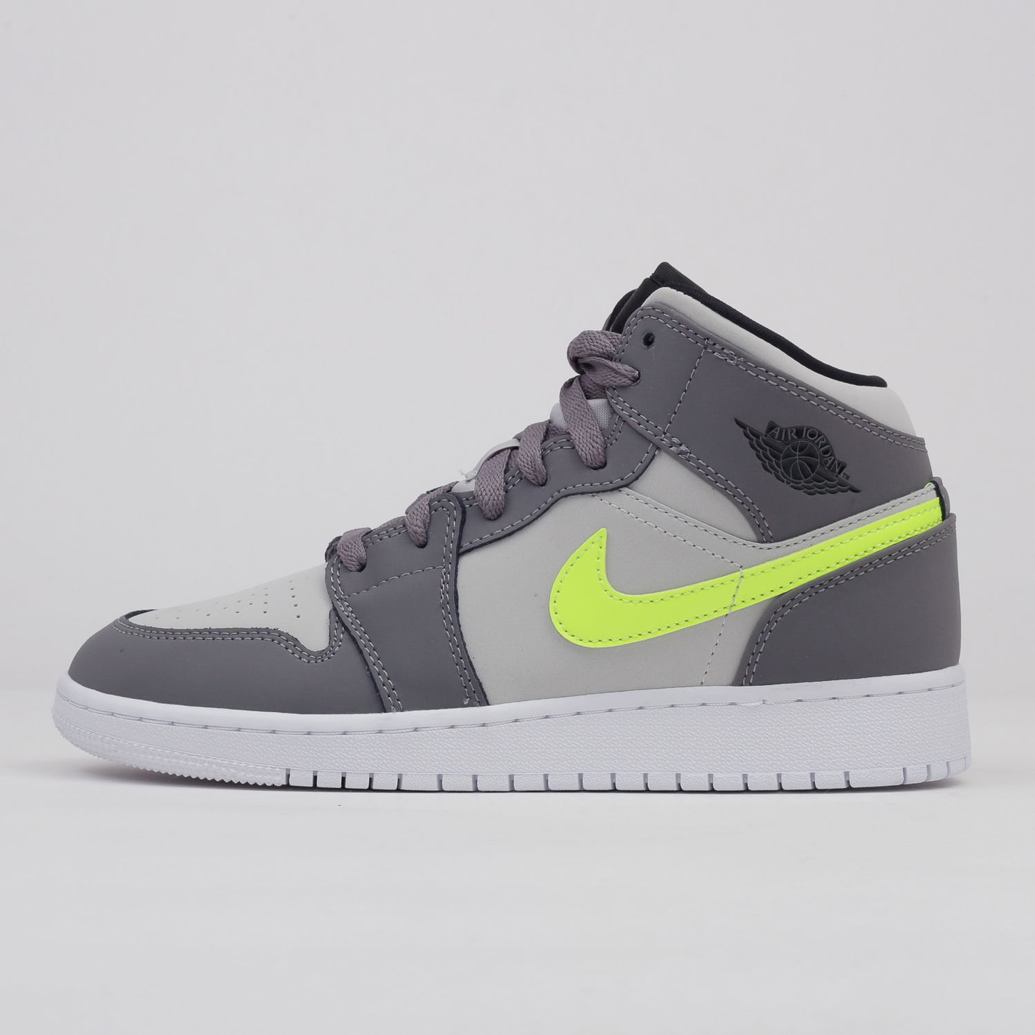 Кецове и обувки Jordan Air Jordan 1 Mid "Gun Smoke Volt" GS Сиво | 554725-072, 0
