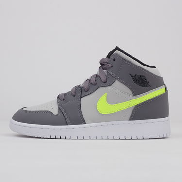 Кецове и обувки Jordan Air Jordan 1 Mid "Gun Smoke Volt" GS Сиво | 554725-072, 0