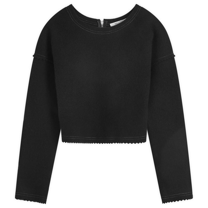 Пуловер Max Mara Knitted Scalloped Hem Top Черно | 2421366013600-002