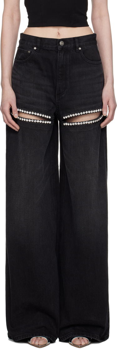 Дънки Area AREA Wide Leg Crystal Slit Jeans Черно | 0000P02333, 0