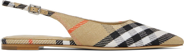 Burberry Birdie Check Slingback Flats