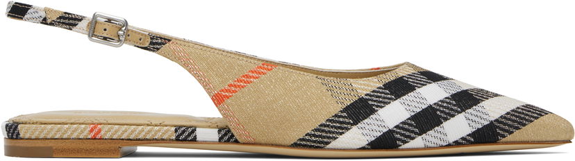 Аксесоари Burberry Burberry Birdie Check Slingback Flats Бежово | 8106155