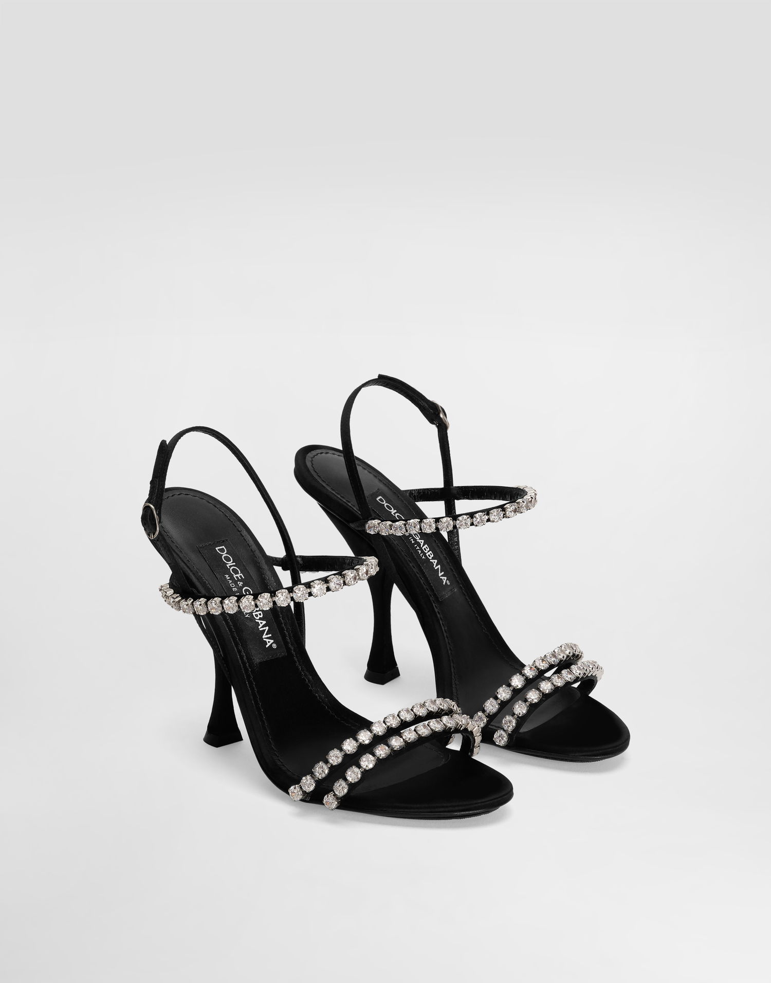 Кецове и обувки Dolce & Gabbana Dolce & Gabbana Rhinestone Chain Heeled Sandals Черно | CR1925AT3998S488, 1