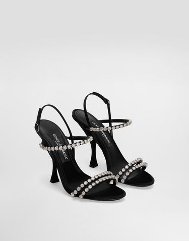 Кецове и обувки Dolce & Gabbana Dolce & Gabbana Rhinestone Chain Heeled Sandals Черно | CR1925AT3998S488, 1