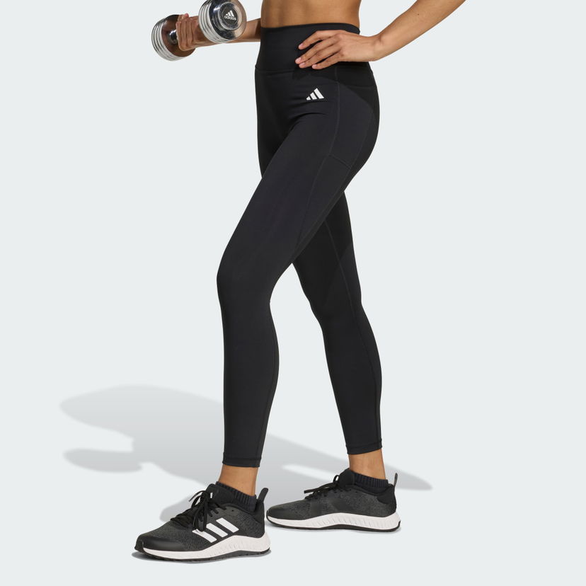 Клинове adidas Performance Optime Essentials No Front Rise Seam 7/8 Tights Черно | JY4815