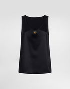 Dolce & Gabbana Satin Tank Top with DG Logo