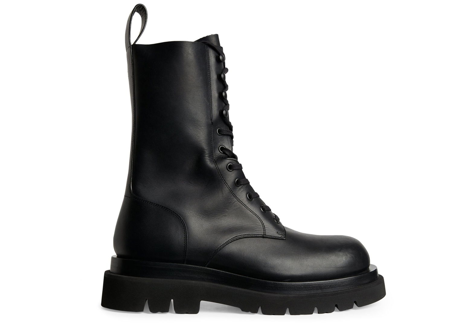 Кецове и обувки Bottega Veneta Lug Sole Leather Lace-Up Boots Черно | 715516-VBS50-1000, 0