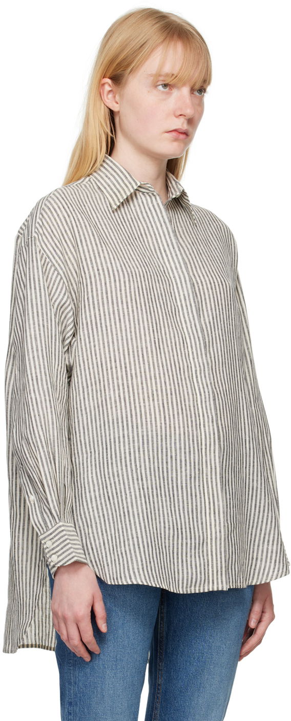 Риза rag & bone Ryan Striped Linen Shirt Бяло | WAW24PA0173817, 1