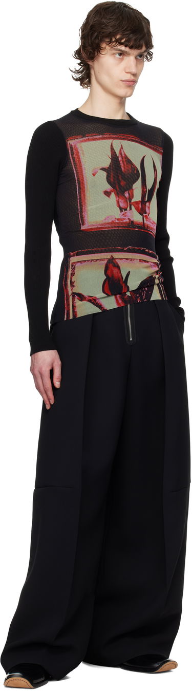 Пуловер Jean Paul Gaultier Jean Paul Gaultier Flowers Cadres Long Sleeve T-Shirt Черно | 25/33-F-TO259-T579-002142, 3