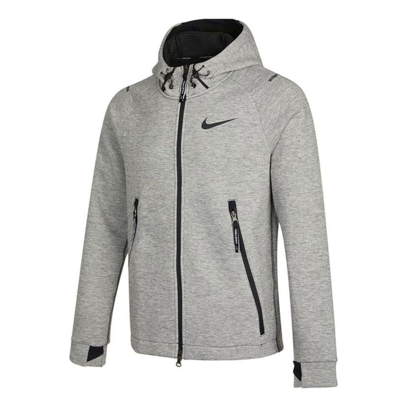 Суитчър Nike Nike Knit Hooded Logo Jacket Сиво | DD1879-010