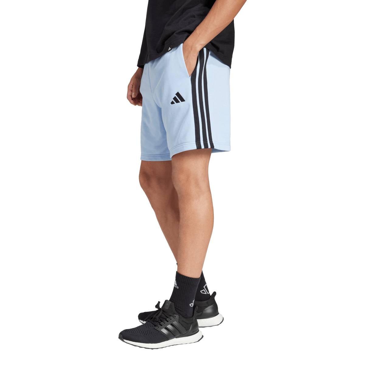 Къси панталони adidas Originals 3-Stripes Fleece Shorts Синьо | JW1890, 0