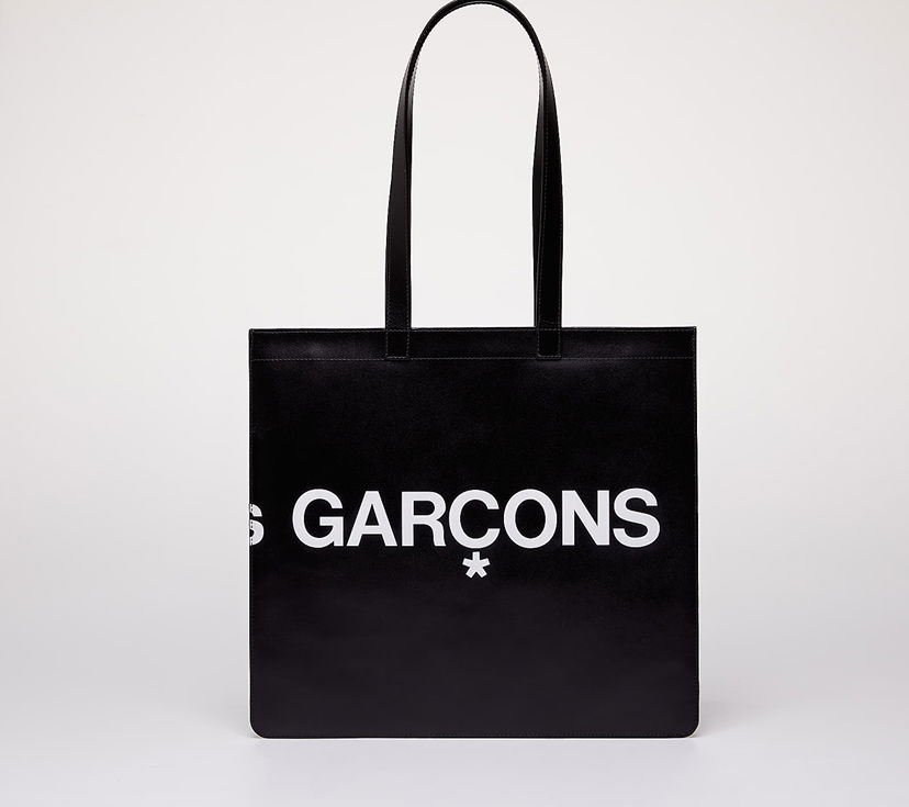 Голяма пазарска чанта Comme des Garçons Huge Logo Tote Bag Черно | SA9001HL black