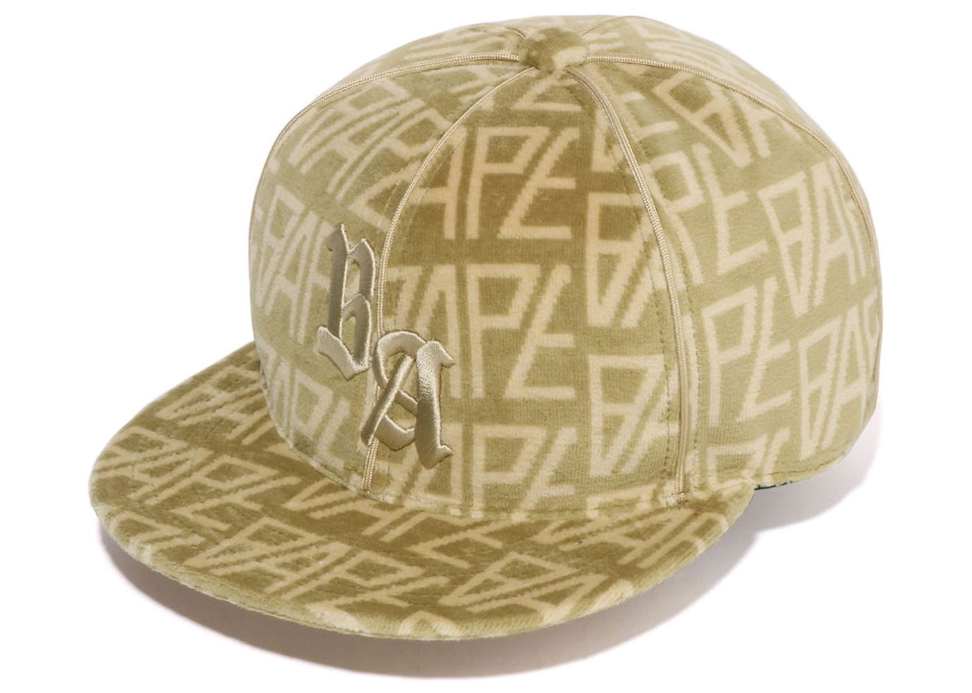 Шапка с козирка BAPE Logo Monogram Velour Cap Бежово | 1J30-180-009, 0